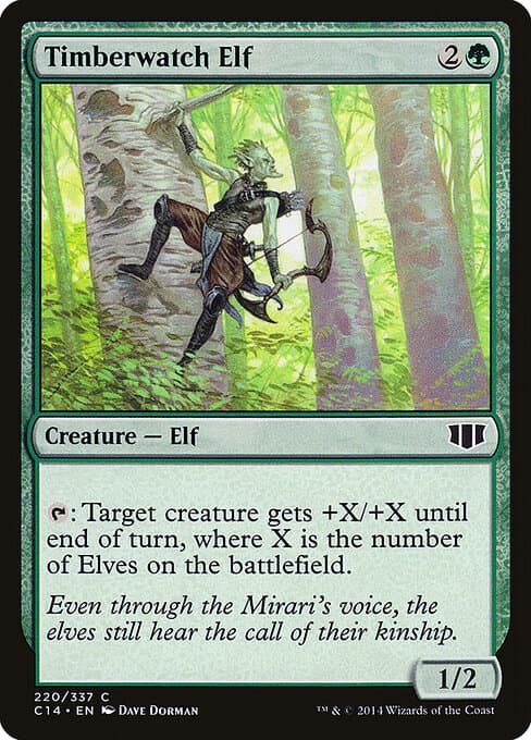 Timberwatch Elf card art (c14-220), Magic: The Gathering C14