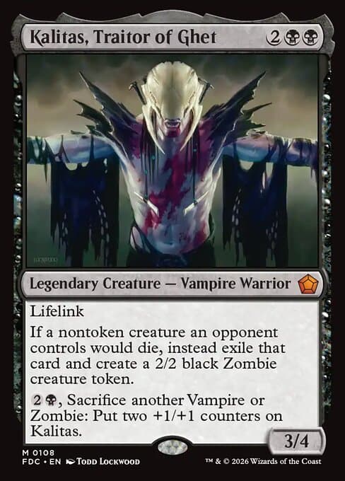 Kalitas, Traitor of Ghet card art (fdc-108), Magic: The Gathering FDC