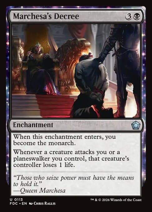Marchesa's Decree card art (fdc-113), Magic: The Gathering FDC