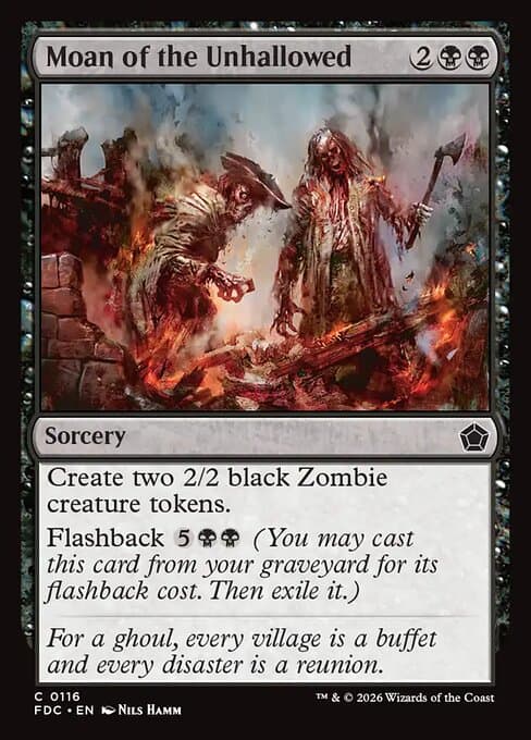Moan of the Unhallowed card art (fdc-116), Magic: The Gathering FDC
