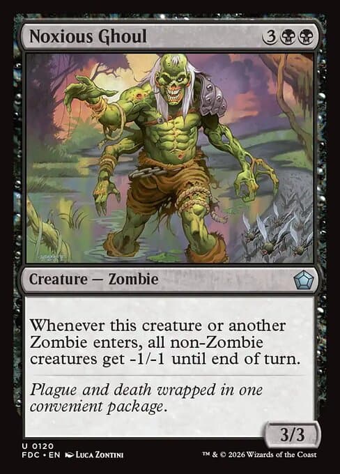 Noxious Ghoul card art (fdc-120), Magic: The Gathering FDC