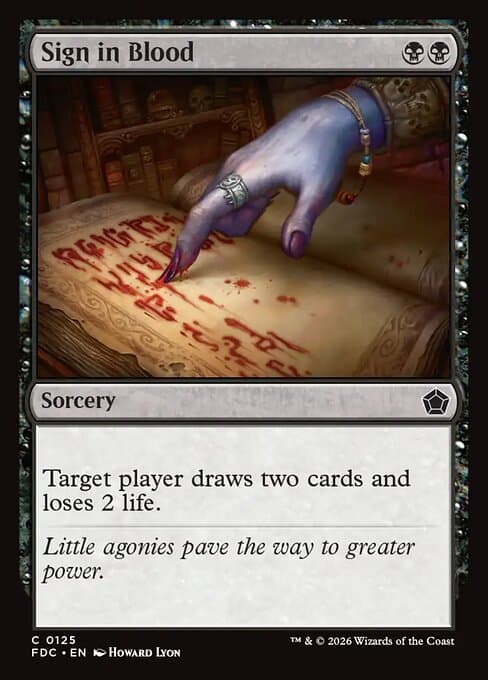 Sign in Blood card art (fdc-125), Magic: The Gathering FDC