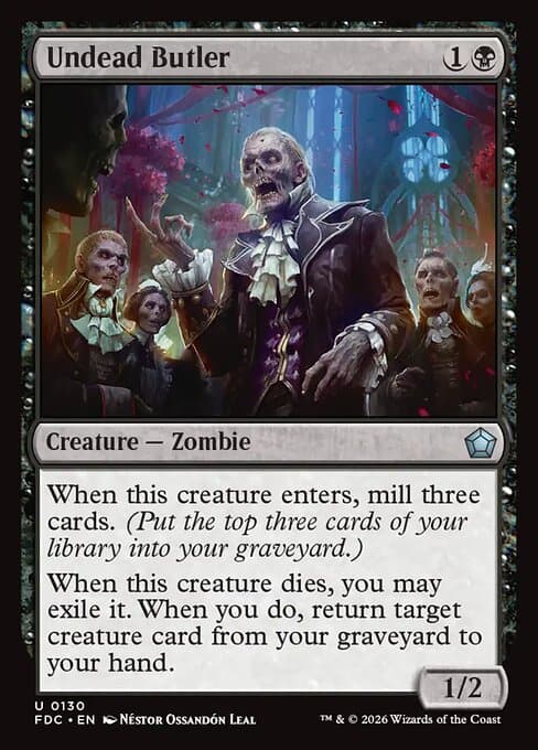 Undead Butler card art (fdc-130), Magic: The Gathering FDC