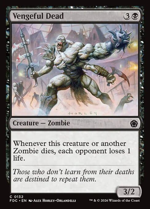 Vengeful Dead card art (fdc-132), Magic: The Gathering FDC