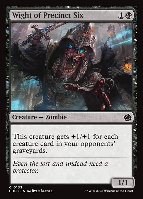 Wight of Precinct Six card art (fdc-133), Magic: The Gathering FDC