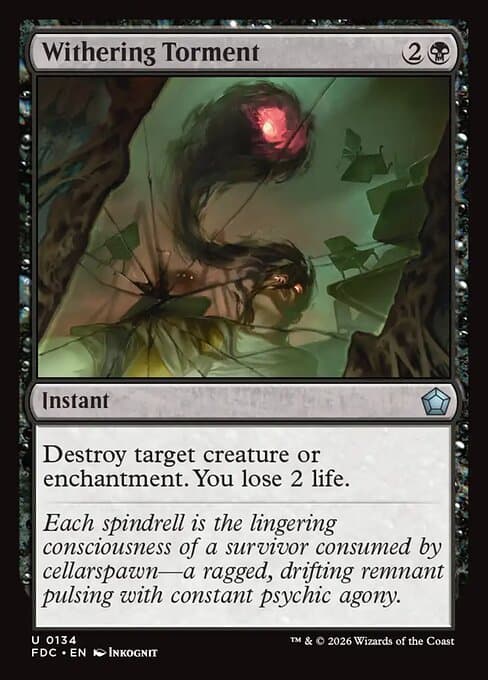 Withering Torment card art (fdc-134), Magic: The Gathering FDC