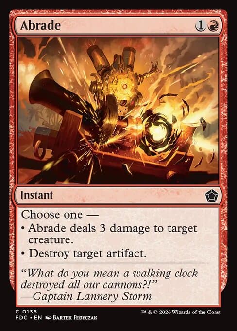 Abrade card art (fdc-136), Magic: The Gathering FDC