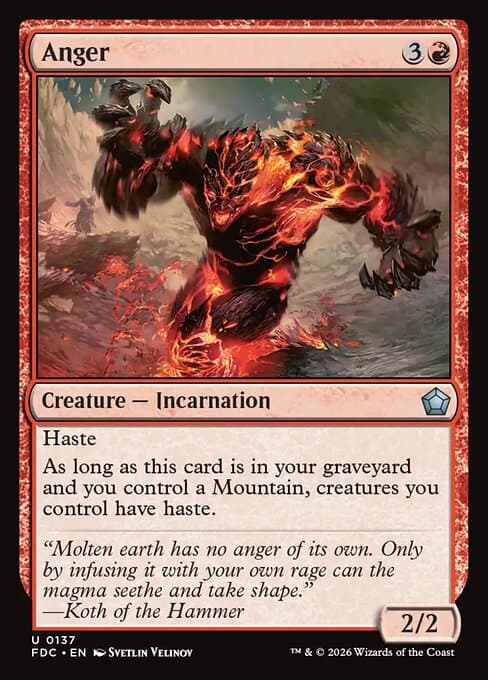 Anger card art (fdc-137), Magic: The Gathering FDC