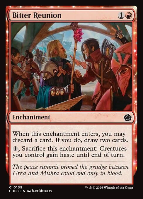 Bitter Reunion card art (fdc-139), Magic: The Gathering FDC