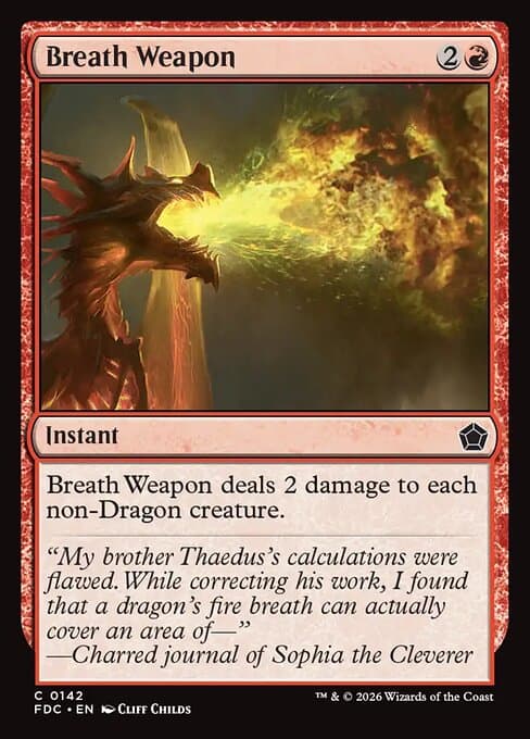 Breath Weapon card art (fdc-142), Magic: The Gathering FDC