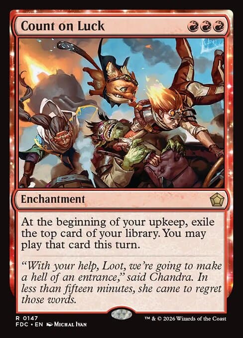 Count on Luck card art (fdc-147), Magic: The Gathering FDC