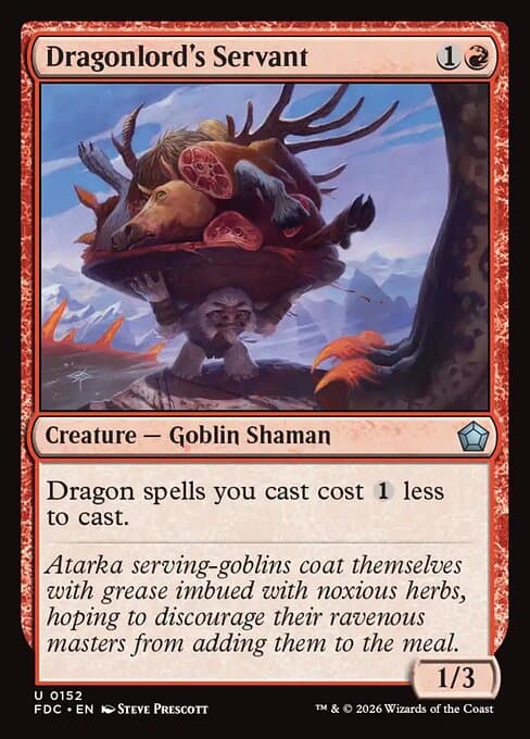 Dragonlord's Servant card art (fdc-152), Magic: The Gathering FDC