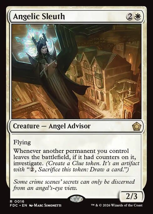 Angelic Sleuth card art (fdc-16), Magic: The Gathering FDC