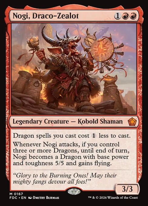 Nogi, Draco-Zealot card art (fdc-167), Magic: The Gathering FDC