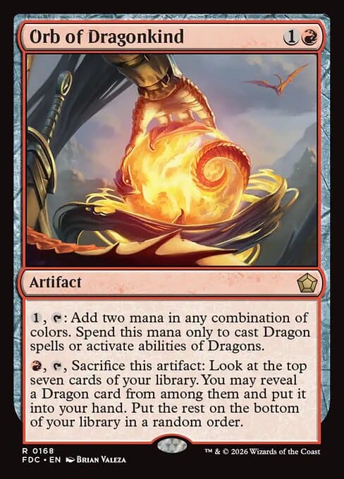 Orb of Dragonkind card art (fdc-168), Magic: The Gathering FDC