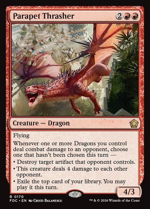 Parapet Thrasher card art (fdc-170), Magic: The Gathering FDC