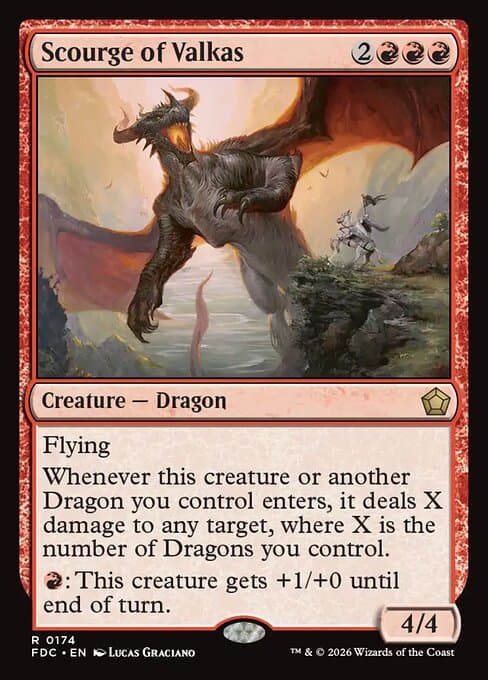 Scourge of Valkas card art (fdc-174), Magic: The Gathering FDC