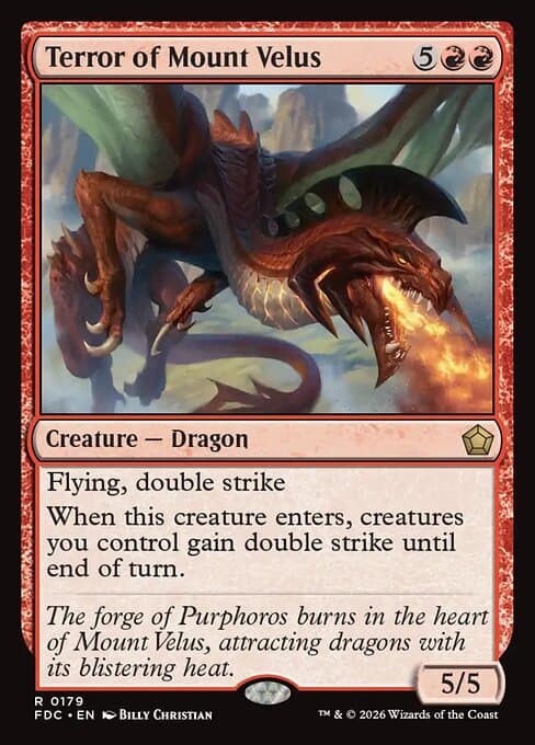 Terror of Mount Velus card art (fdc-179), Magic: The Gathering FDC