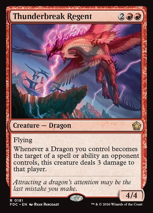 Thunderbreak Regent card art (fdc-181), Magic: The Gathering FDC