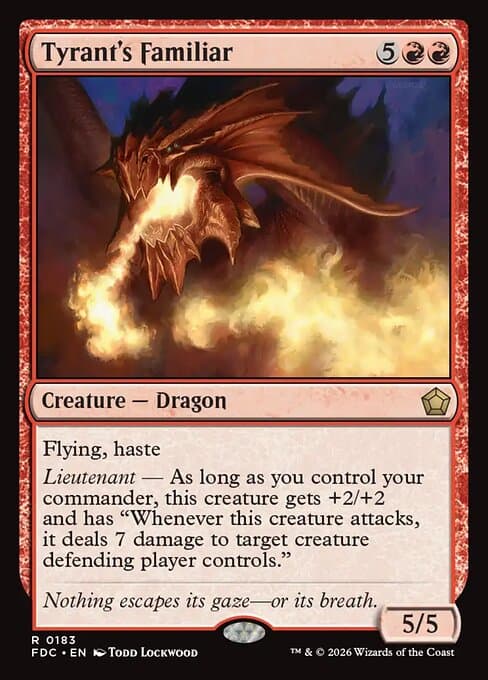 Tyrant's Familiar card art (fdc-183), Magic: The Gathering FDC