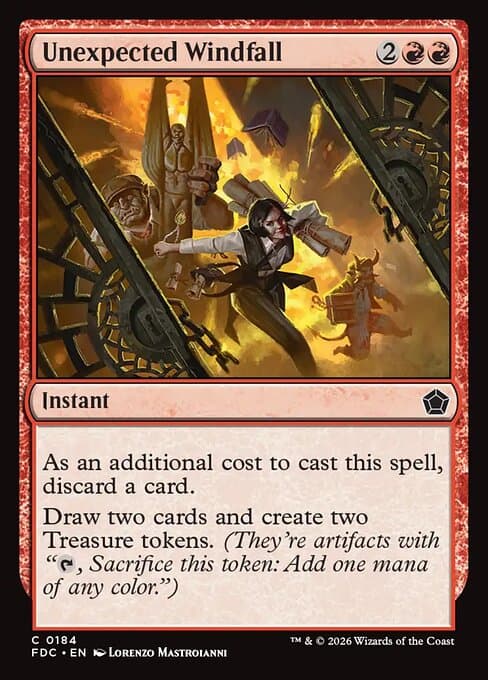 Unexpected Windfall card art (fdc-184), Magic: The Gathering FDC