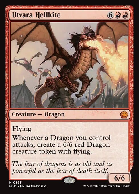 Utvara Hellkite card art (fdc-185), Magic: The Gathering FDC
