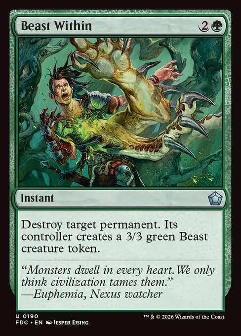 Beast Within card art (fdc-190), Magic: The Gathering FDC