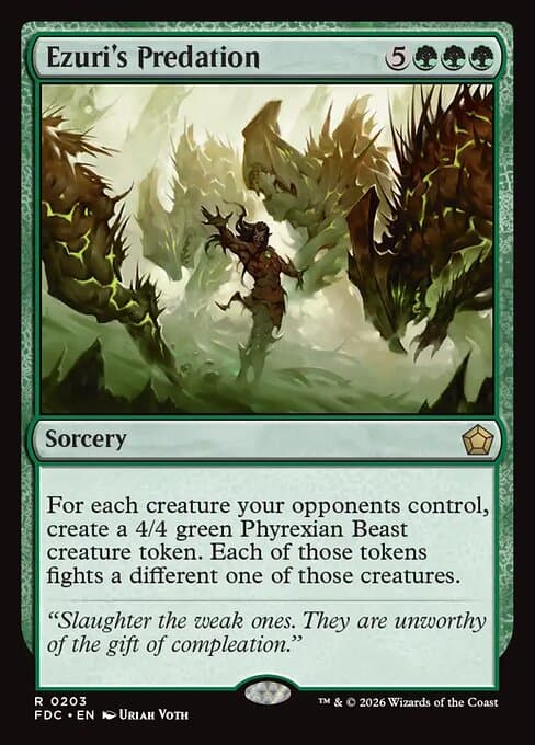 Ezuri's Predation card art (fdc-203), Magic: The Gathering FDC
