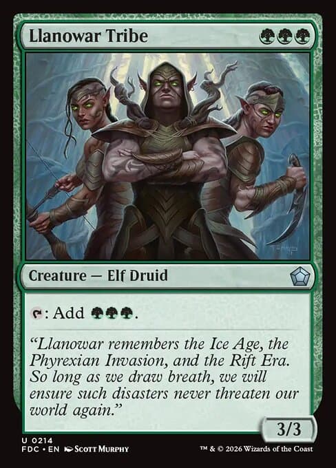 Llanowar Tribe card art (fdc-214), Magic: The Gathering FDC