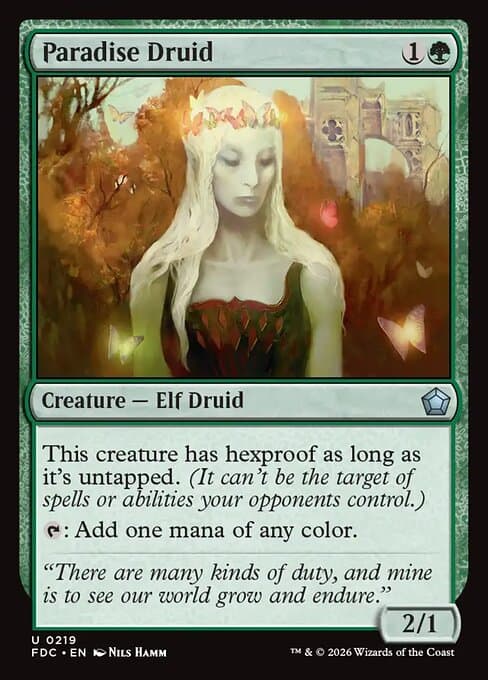 Paradise Druid card art (fdc-219), Magic: The Gathering FDC