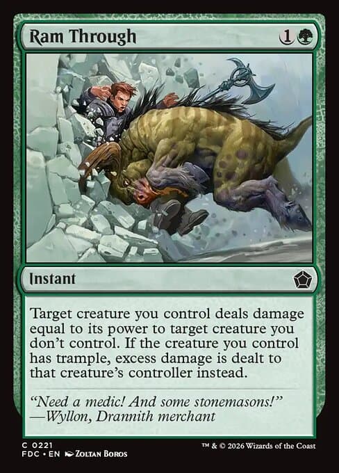 Ram Through card art (fdc-221), Magic: The Gathering FDC