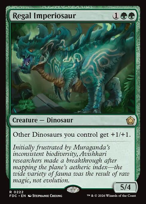 Regal Imperiosaur card art (fdc-222), Magic: The Gathering FDC