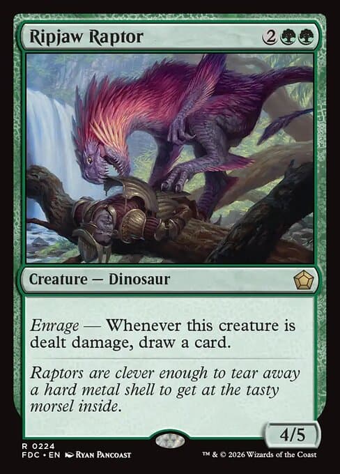 Ripjaw Raptor card art (fdc-224), Magic: The Gathering FDC