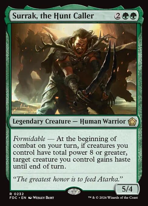Surrak, the Hunt Caller card art (fdc-232), Magic: The Gathering FDC