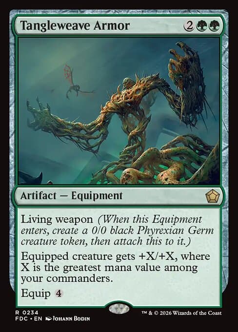 Tangleweave Armor card art (fdc-234), Magic: The Gathering FDC