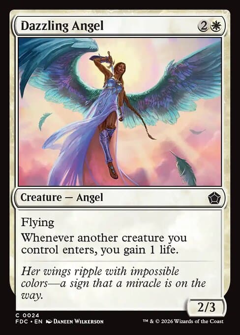 Dazzling Angel card art (fdc-24), Magic: The Gathering FDC