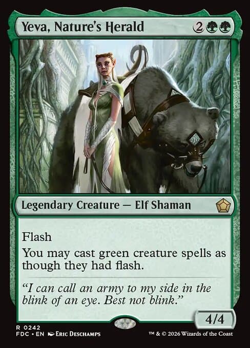 Yeva, Nature's Herald card art (fdc-242), Magic: The Gathering FDC