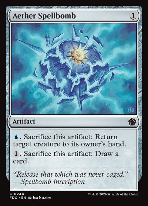 Aether Spellbomb card art (fdc-244), Magic: The Gathering FDC