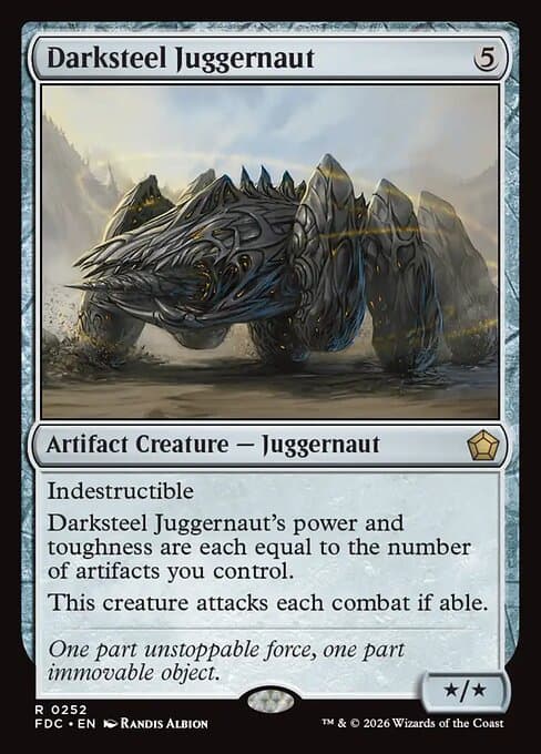 Darksteel Juggernaut card art (fdc-252), Magic: The Gathering FDC
