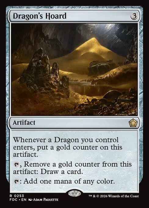 Dragon's Hoard card art (fdc-253), Magic: The Gathering FDC