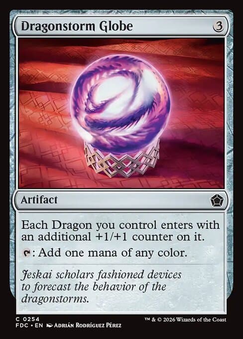 Dragonstorm Globe card art (fdc-254), Magic: The Gathering FDC