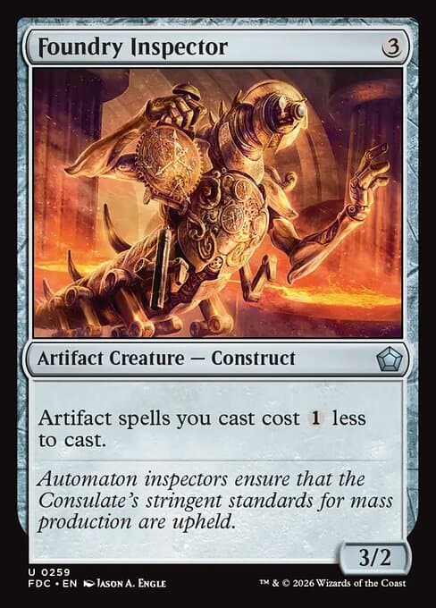 Foundry Inspector card art (fdc-259), Magic: The Gathering FDC
