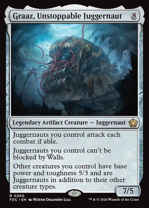 Graaz, Unstoppable Juggernaut card art (fdc-260), Magic: The Gathering FDC