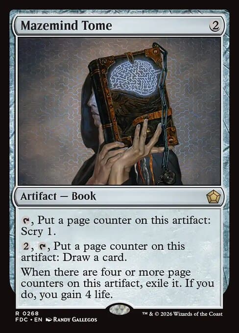 Mazemind Tome card art (fdc-268), Magic: The Gathering FDC