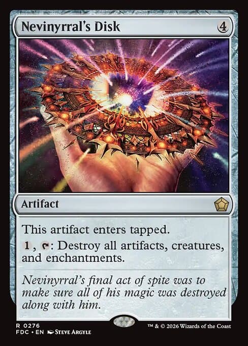 Nevinyrral's Disk card art (fdc-276), Magic: The Gathering FDC