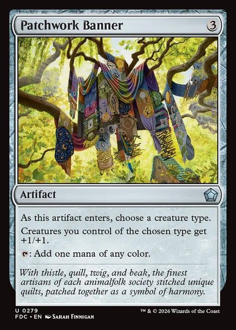 Patchwork Banner card art (fdc-279), Magic: The Gathering FDC