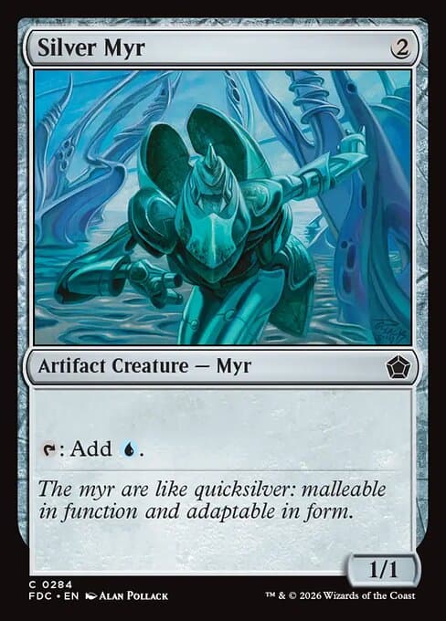 Silver Myr card art (fdc-284), Magic: The Gathering FDC