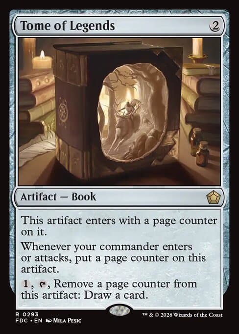 Tome of Legends card art (fdc-293), Magic: The Gathering FDC