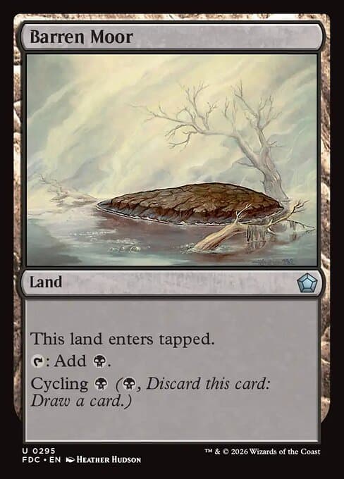 Barren Moor card art (fdc-295), Magic: The Gathering FDC