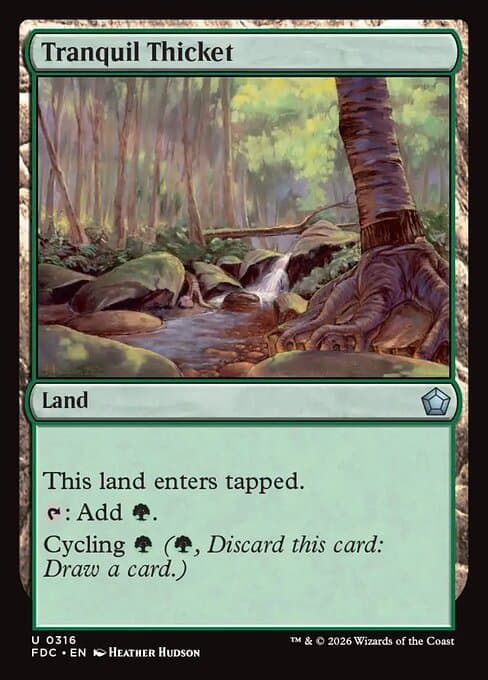 Tranquil Thicket card art (fdc-316), Magic: The Gathering FDC